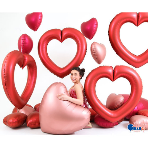 41 inch Linky Heart Satin Red Foil Balloons