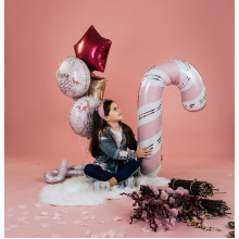41 inch Pink Candy Cane Foil balloon