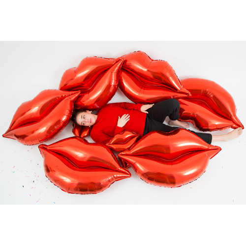 39 inch Glitter Lips Foil balloon