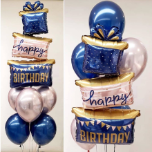 51 inch Navy Birthday Gift Trio balloon