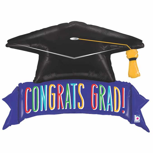 45 inch Congrats Grad Banner Foil balloon 45 inch Congrats Grad Banner Foil balloon