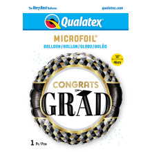 18 inch Grad Black & Gold Patterns balloon