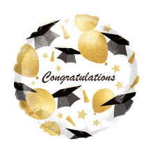 18 inch Congratulations" Graduation Foil Balloon - Artistic Design