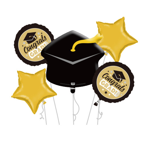 Star-Studded Graduation Festive Party Scene Gold Bouquet Balloons