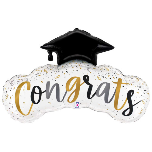 40 inch Satin Congrats Confetti Grad Foil balloon 40 inch Satin Congrats Confetti Grad Foil balloon
