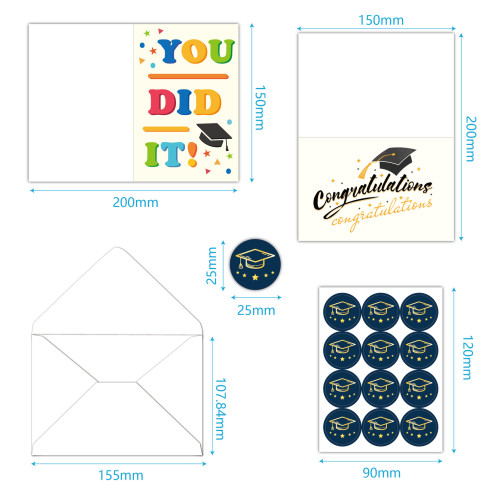 graduation season card blessing message Set - 12 cards - style 4