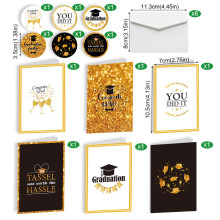 graduation season card blessing message Set (6 pcs cards,12 stickers, 6 envelop)