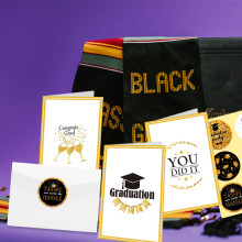 graduation season card blessing message Set (6 pcs cards,12 stickers, 6 envelop)