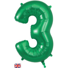 34 inch Numbers 3Green foil balloon