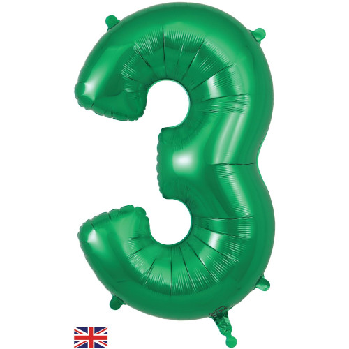 34 inch Numbers 3Green foil balloon 34 inch Numbers 3Green foil balloon