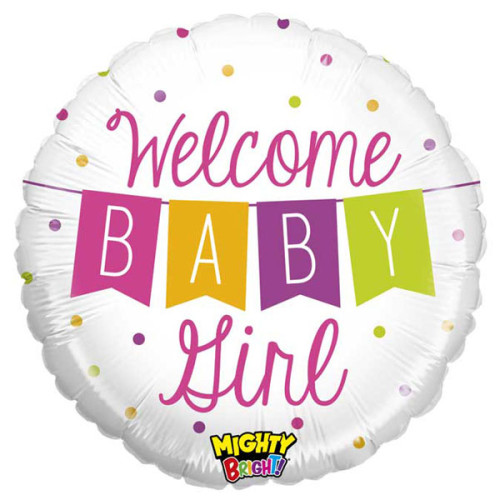 21 inch Mighty Baby Girl Banner Foil balloon 21 inch Mighty Baby Girl Banner Foil balloon
