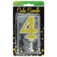 Sparkling Fizz No.4 Birthday Candle 7.5cm Gold