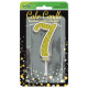 Sparkling Fizz No.7 Birthday Candle 7.5cm Gold