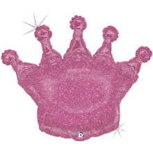 36 inch Glittering Crown Pink Foil balloon