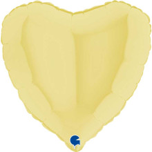 18 inch Heart Matte Yellow Foil Balloons