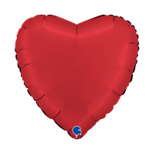 18 inch Heart Satin Rubin Red Foil Balloons 18 inch Heart Satin Rubin Red Foil Balloons