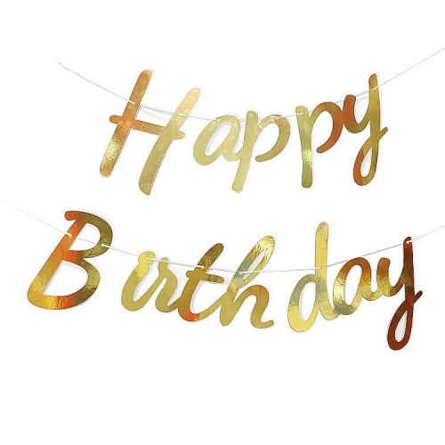 Happy Birthday banner gold Happy Birthday banner gold