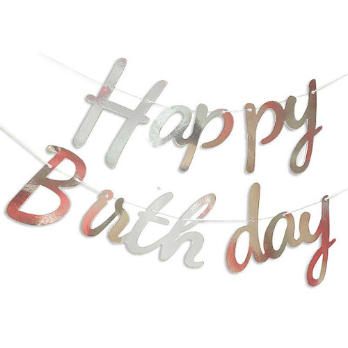 Happy Birthday banner Silver