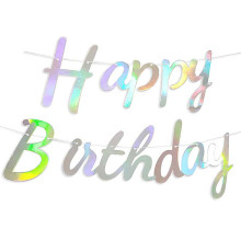Happy Birthday banner Dazzling Silver