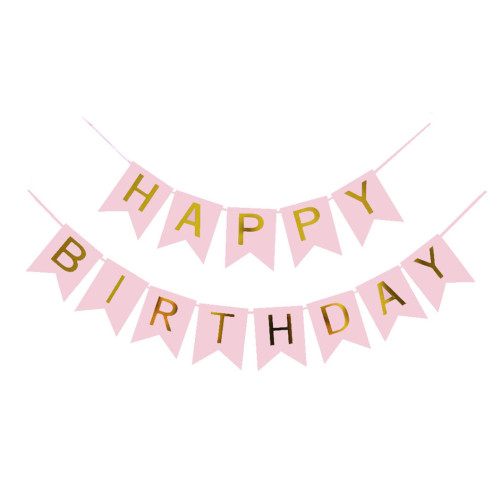 بنر عيد ميلاد وردي 16*20 سم بنر عيد ميلاد وردي 16*20 سم