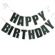 Glitter Birthday banner Black