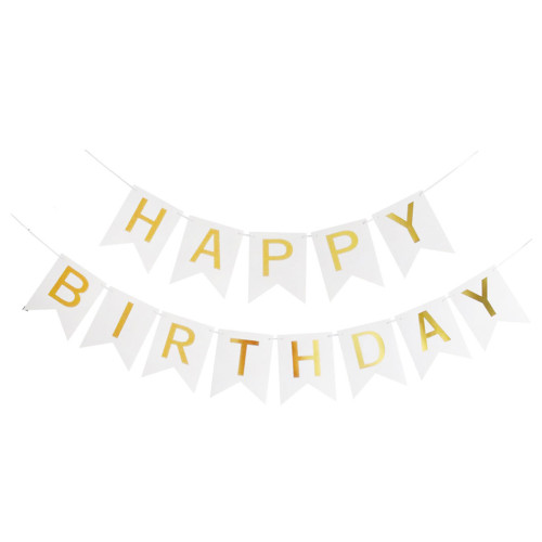 White Birthday banner 16*20cm