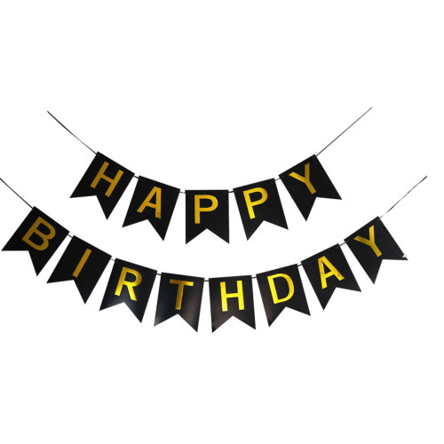 Black Birthday banner 16*20cm