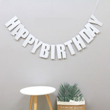 Glitter Birthday banner Silver