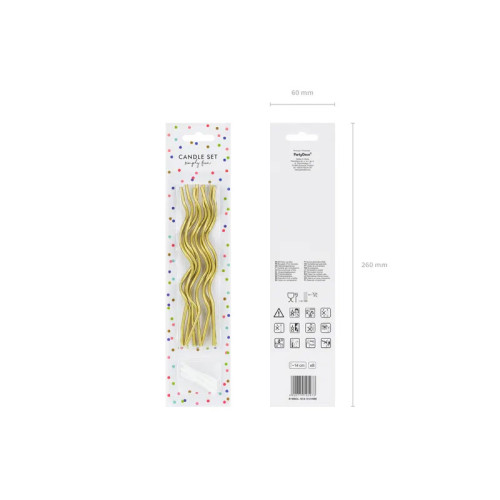 شموع ذهبي حلزوني ( 8 شمعات) 14 سم شموع ذهبي حلزوني ( 8 شمعات) 14 سم