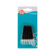 Black Glitter candles, 12/12