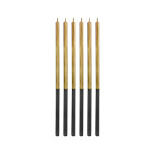 Birthday candles Platinum,gold, size 14.5 cm, 6 pcs