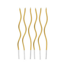 Gold swirl B&C birthday candles, 6 pcs