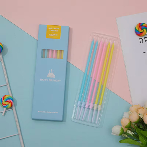 شموع نحيفة ملونة باستل 6 شمعات شموع نحيفة ملونة باستل 6 شمعات