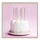 Beautiful Glitter Long Thin Gold Cake Candle For Party 6 Pcs