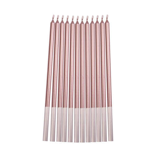 Beautiful Glitter Long Thin Rose Gold Cake Candle For Party 6 Pcs Beautiful Glitter Long Thin Rose Gold Cake Candle For Party 6 Pcs