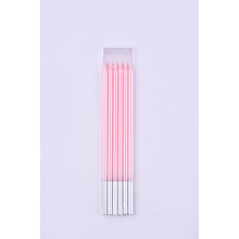 Beautiful Glitter Long Thin Pink Cake Candle For Party 6 Pcs