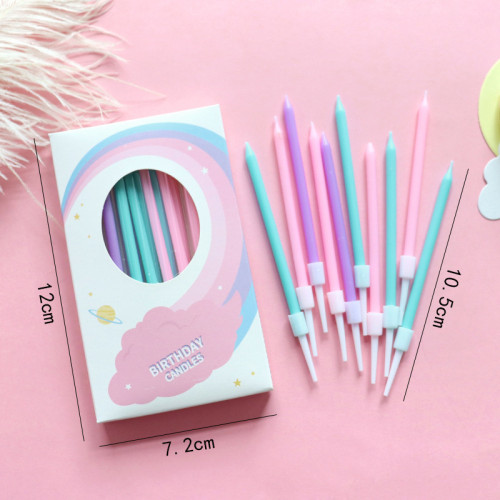 Popular Blue, Pink , Lilac, free Cake candles 6 Pcs