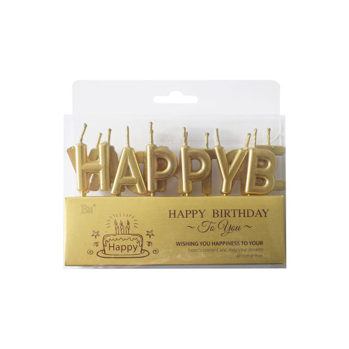 شموع عيد ميلاد ذهبي لماع