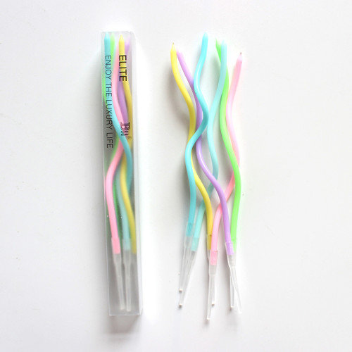 Birthday candles curl, Macaron , 6 pcs ,17 cm