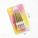 Gold stripe brights birthday Candles 10 Pcs