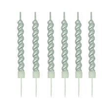 Big Spiral Candle - silver 6 count