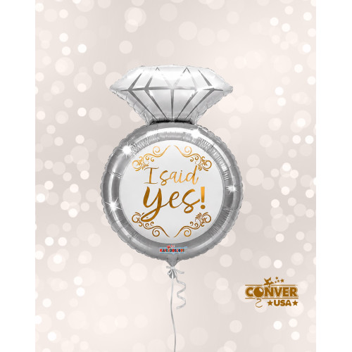 24 inch PR I SAID YES! RING foil balloon