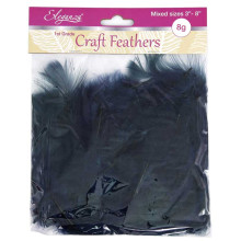 Eleganza Craft Marabout Feathers Mixed sizes 3-8inch 8g bag Navy Blue