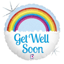 18 inch Get Well Soon Rainbow Foil balloon