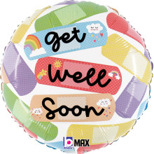 18 inch Cheerful Get Well Bandaid Foil balloon