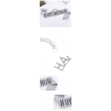 طوق رأس ووشاح فضي - عيد ميلاد سعيد - وشاح ذهفضيبي وكتابة سوداء طوق رأس ووشاح فضي - عيد ميلاد سعيد - وشاح ذهفضيبي وكتابة سوداء