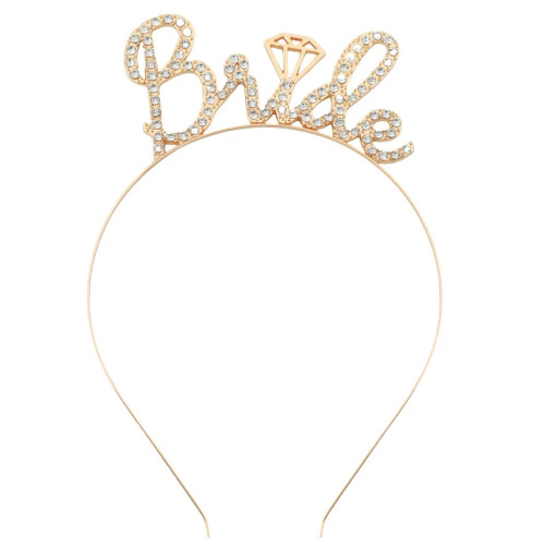 Gold Party Headband "Bride" with Crystal Gold Party Headband "Bride" with Crystal