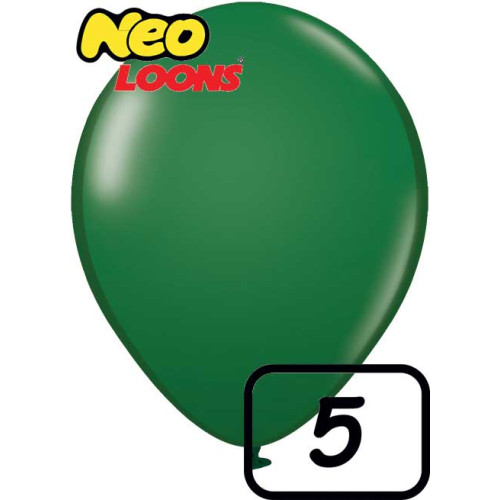 5 inch Latex Balloon Standard Green 100 count