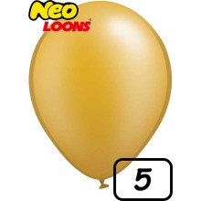 5 inch Latex Balloon metallic Gold 100 count