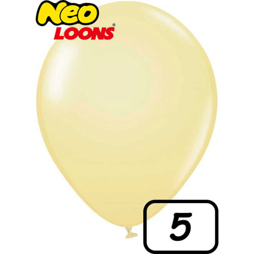 5 inch Latex Balloon PASTEL Matt Yellow 100 count